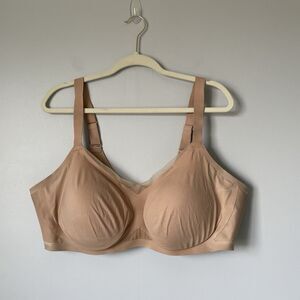 Honeylove Crossover Wireless Bra Nude Tan Supportive Comfort Women's Size 44C/D